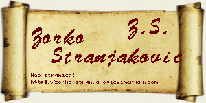 Zorko Stranjaković vizit kartica